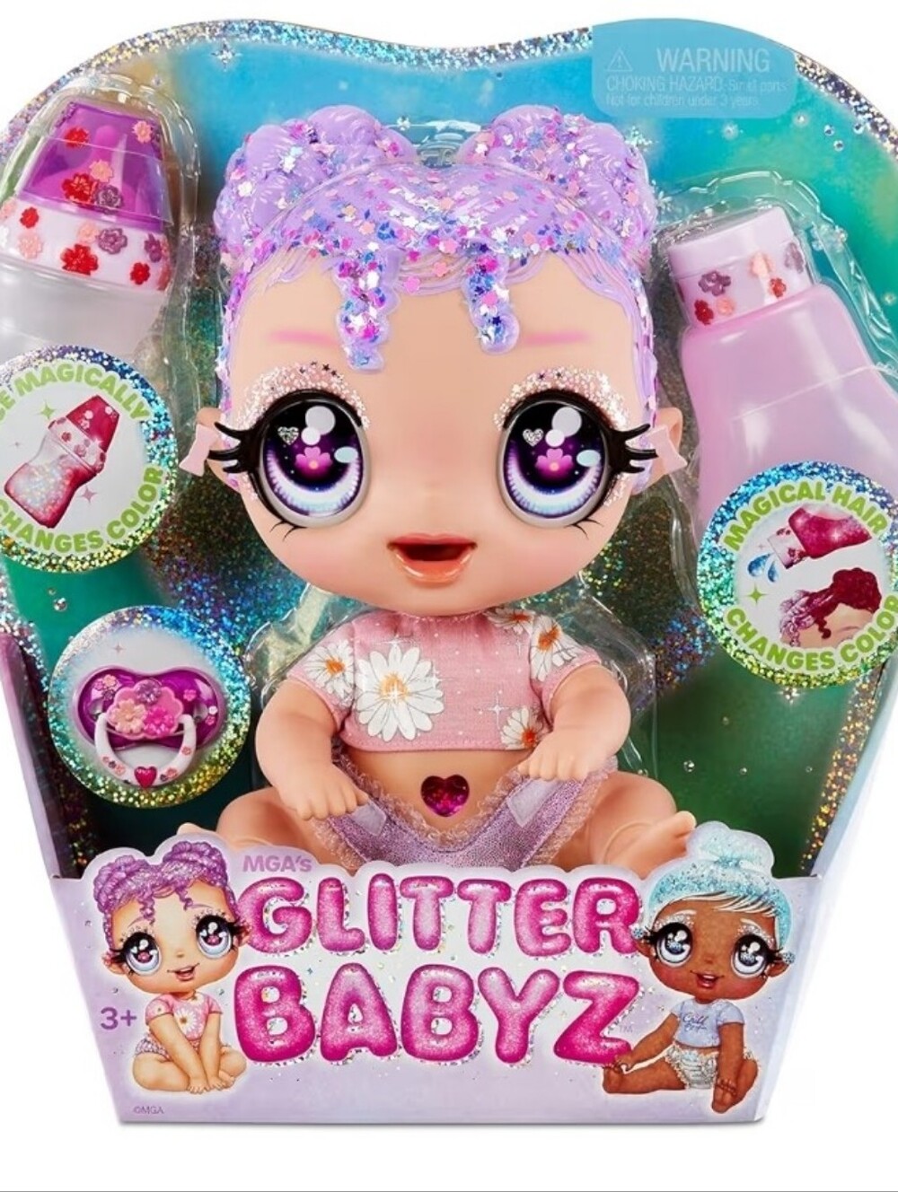 MGA Entertainment Glitter BABYZ Lila Wildboom Baby Doll